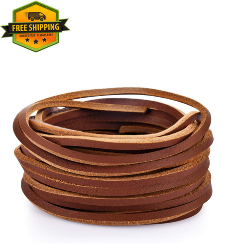 Flat genuine leather - flat, strip